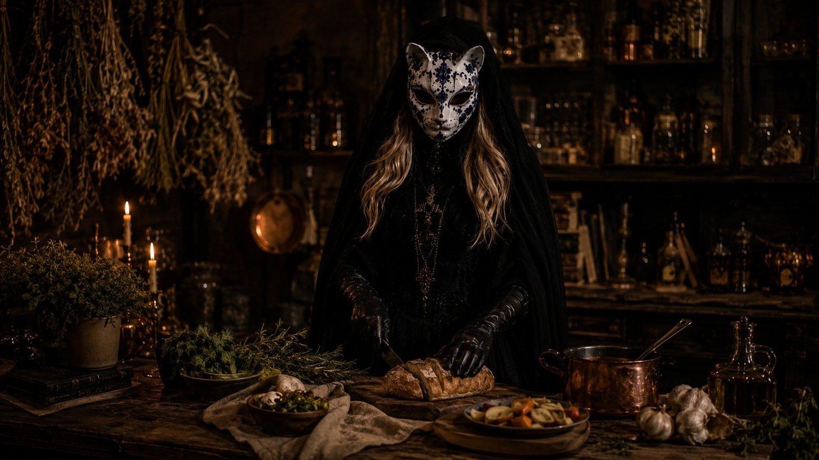 Recettes Maudimi, table sombre et gestes simples